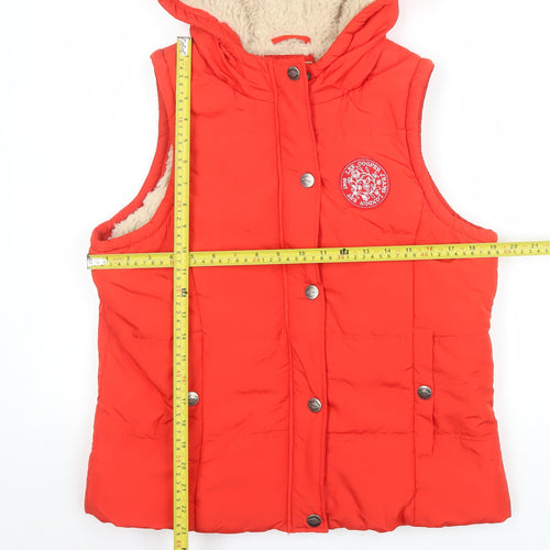 Lee Cooper Women's Red Puffer Hooded Waistcoat Size 16