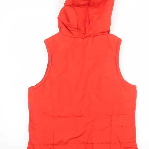 Lee Cooper Women's Red Puffer Hooded Waistcoat Size 16