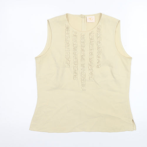 Country Casuals Petite Women's Beige Sleeveless Blouse Size 10