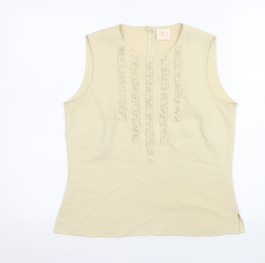 Country Casuals Petite Women's Beige Sleeveless Blouse Size 10