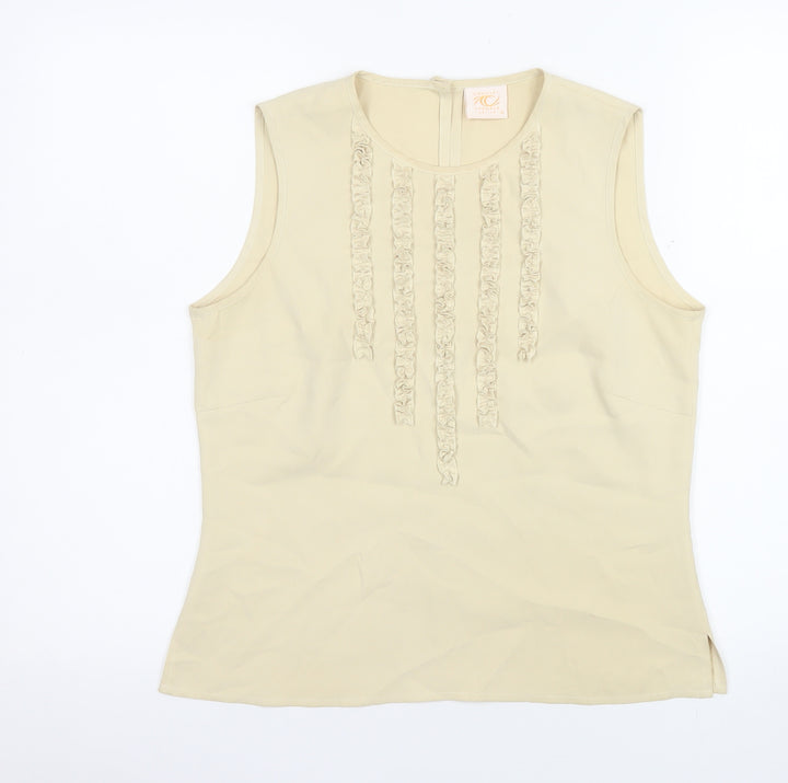 Country Casuals Petite Women's Beige Sleeveless Blouse Size 10