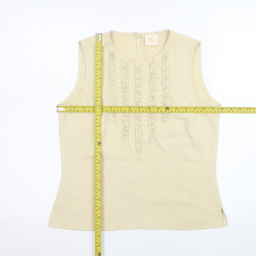 Country Casuals Petite Women's Beige Sleeveless Blouse Size 10