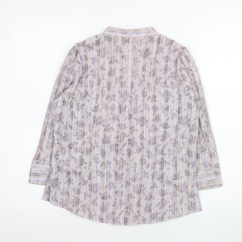 Bonmarché Women’s Multicoloured Ruffle Button 3/4 Sleeve Tunic Blouse Size 12