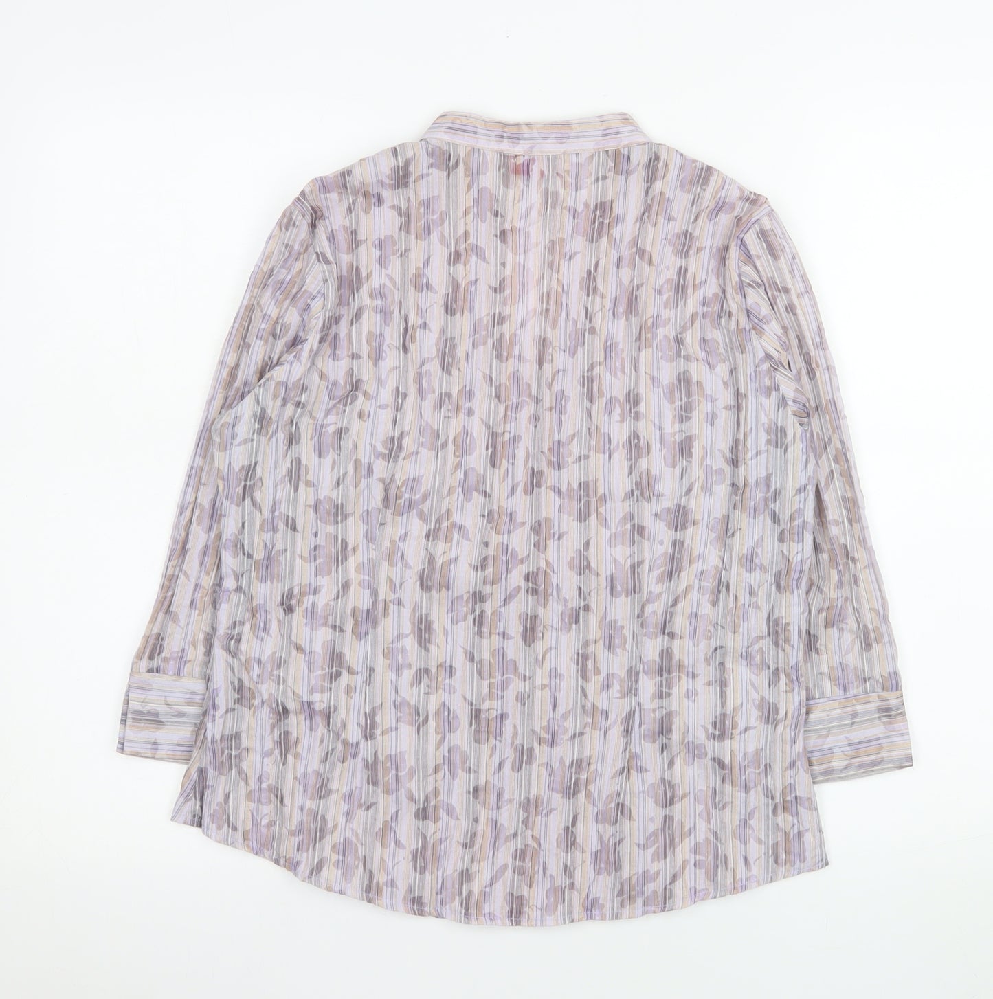 Bonmarché Women’s Multicoloured Ruffle Button 3/4 Sleeve Tunic Blouse Size 12