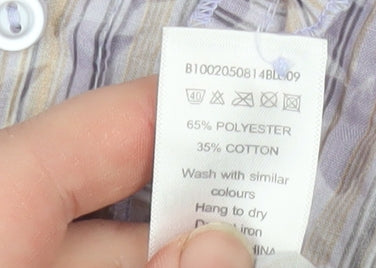 Bonmarché Women’s Multicoloured Ruffle Button 3/4 Sleeve Tunic Blouse Size 12