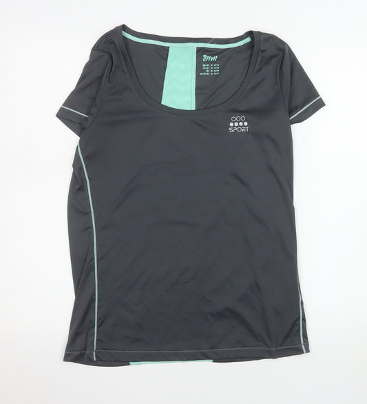 Crivit Women Grey Athletic T-Shirt M Moisture Wicking Activewear Top