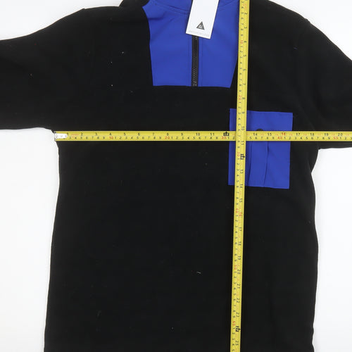 Another Influence Men's Black Blue Fleece 1/4 Zip Pullover Sweatshirt Small