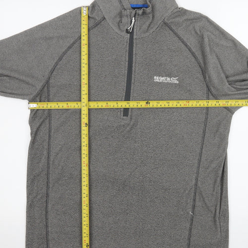 Regatta Mens Grey 1/4 Zip Pullover Sweatshirt Size L Outdoor Top