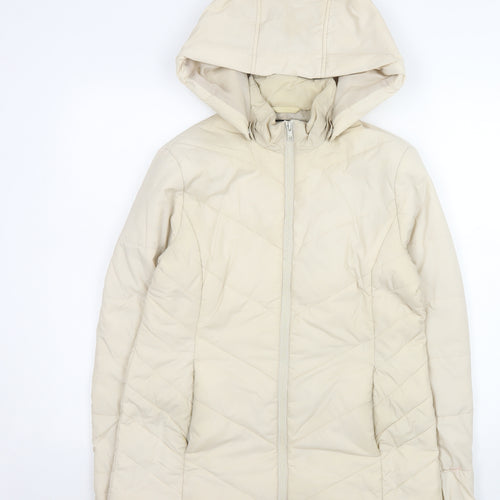 John Lewis Women’s Beige Hooded Puffer Jacket Size 8