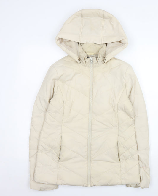 John Lewis Women’s Beige Hooded Puffer Jacket Size 8