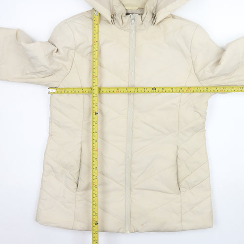 John Lewis Women’s Beige Hooded Puffer Jacket Size 8