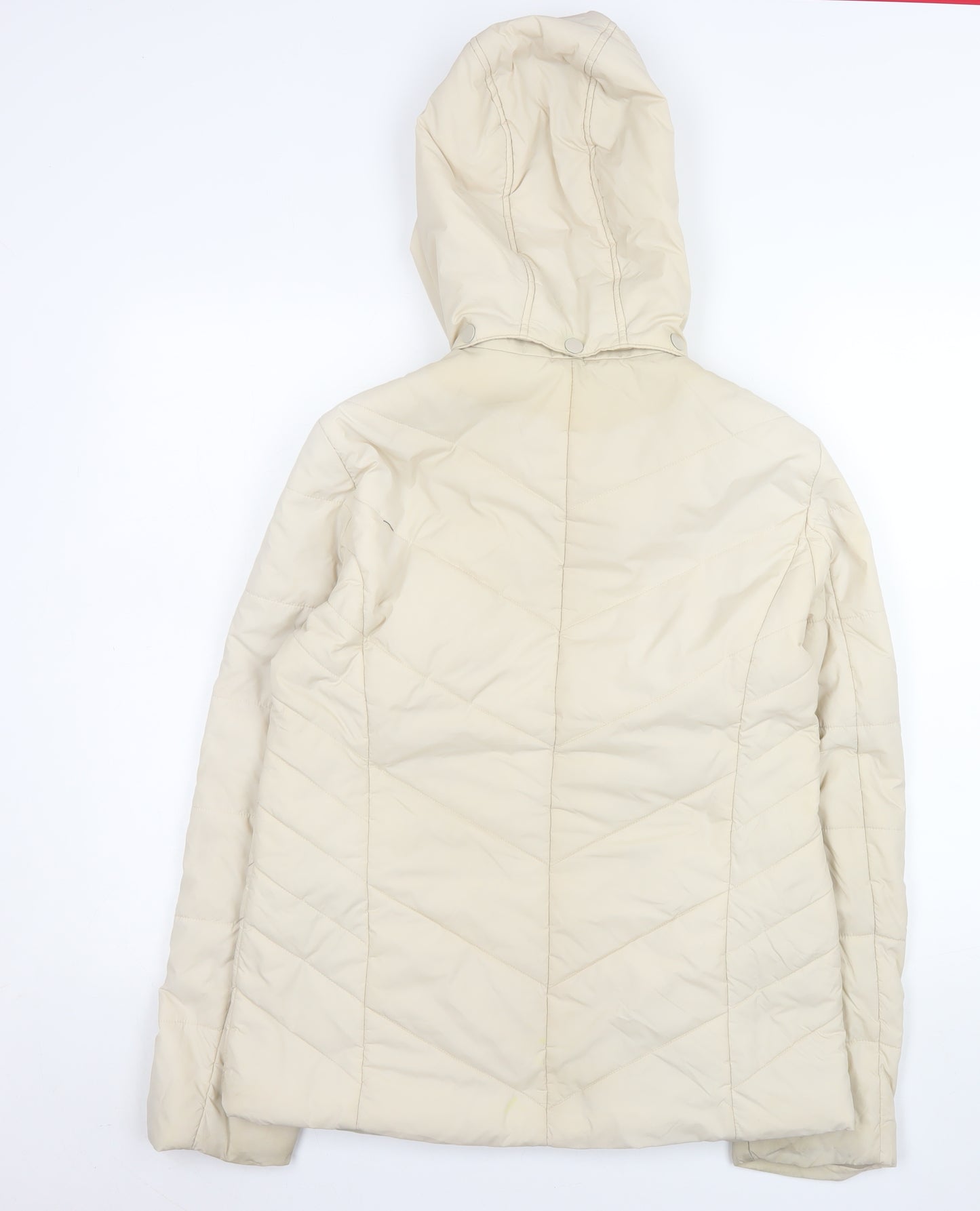 John Lewis Women’s Beige Hooded Puffer Jacket Size 8
