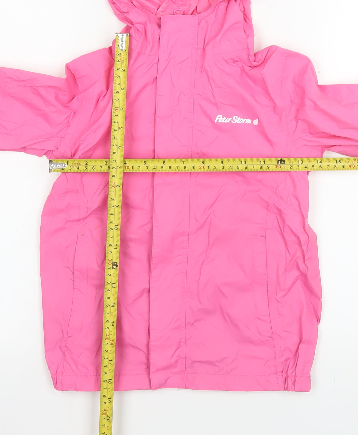 Peter Storm Girls Pink Waterproof Hooded Rain Coat 5-6 Years