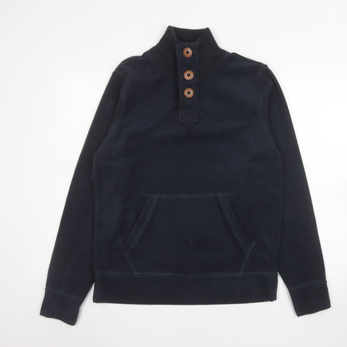 La Redoute Création Men's Blue Henley Fleece Sweatshirt Medium