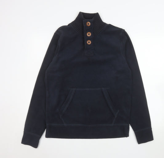 La Redoute Création Men's Blue Henley Fleece Sweatshirt Medium