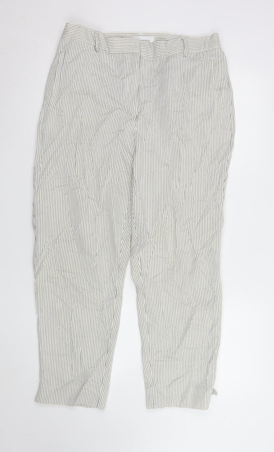Marks and Spencer Women’s White Striped Cropped Trousers Size 16