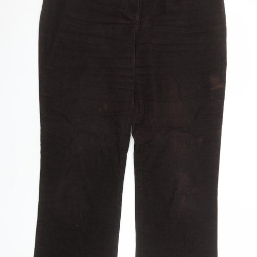 CC Women Brown Corduroy Straight Leg Trousers Size 14
