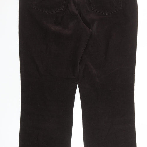 CC Women Brown Corduroy Straight Leg Trousers Size 14