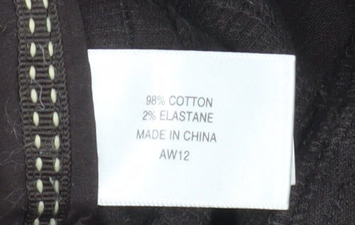 CC Women Brown Corduroy Straight Leg Trousers Size 14