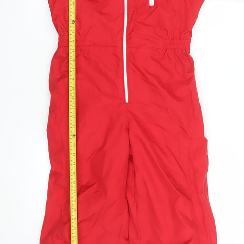 Wedze Boys Red 12 Years Ski Snowsuit Hooded Waterproof Insulated Winter Outerwear