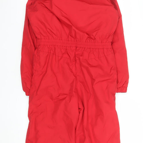 Wedze Boys Red 12 Years Ski Snowsuit Hooded Waterproof Insulated Winter Outerwear