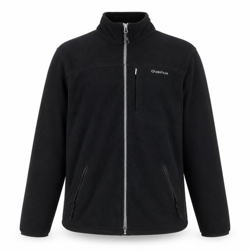 Quechua Men's Black Fleece Full Zip Jacket Size M Outdoor Hiking