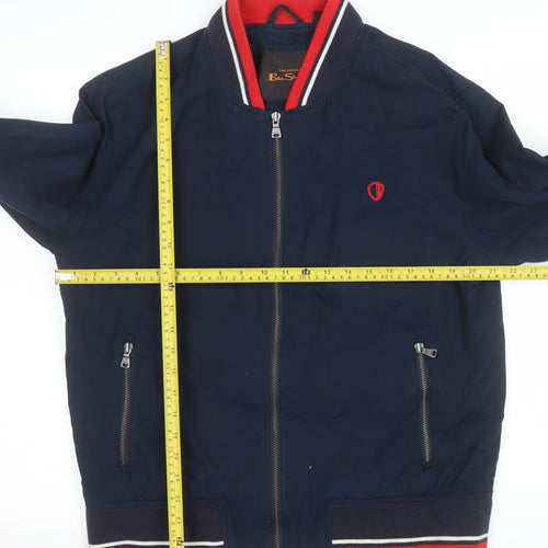 Ben Sherman Men's Blue Bomber Jacket L Cotton Retro Style