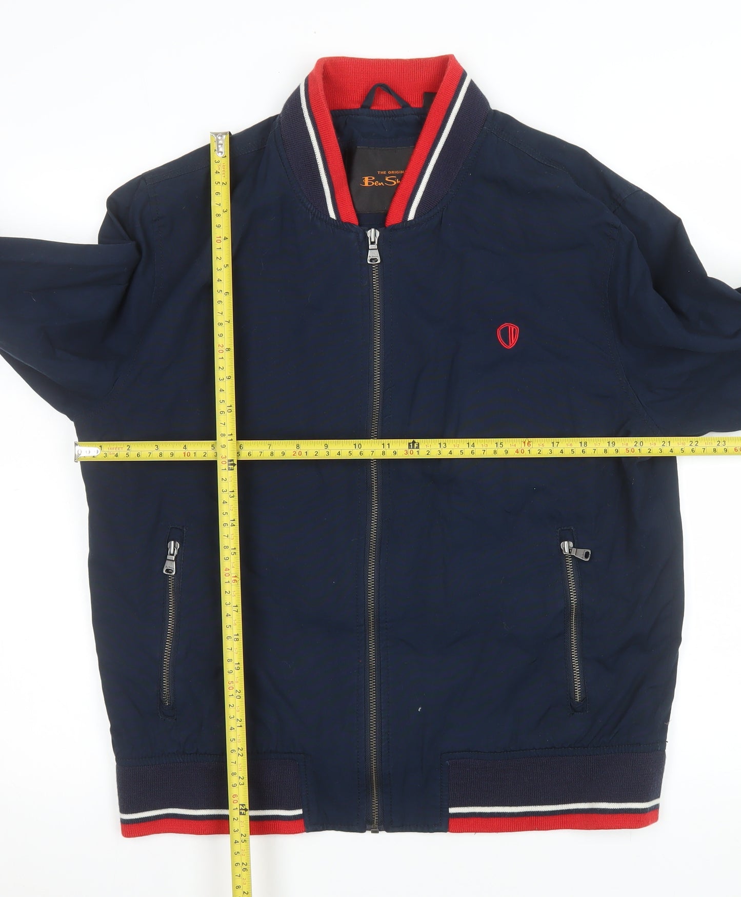 Ben Sherman Men's Blue Bomber Jacket L Cotton Retro Style