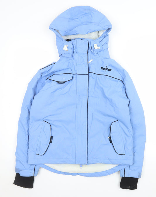 No Fear Girls Blue Waterproof Breathable Ski Jacket 11-12 Years Winter Hooded