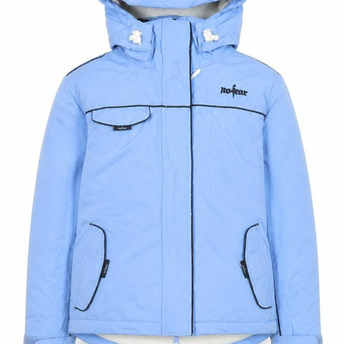 No Fear Girls Blue Waterproof Breathable Ski Jacket 11-12 Years Winter Hooded