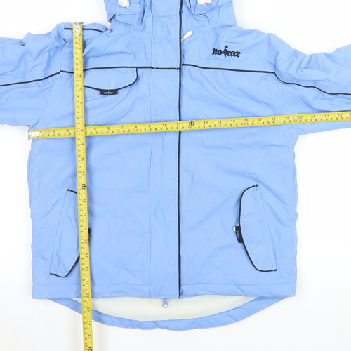 No Fear Girls Blue Waterproof Breathable Ski Jacket 11-12 Years Winter Hooded