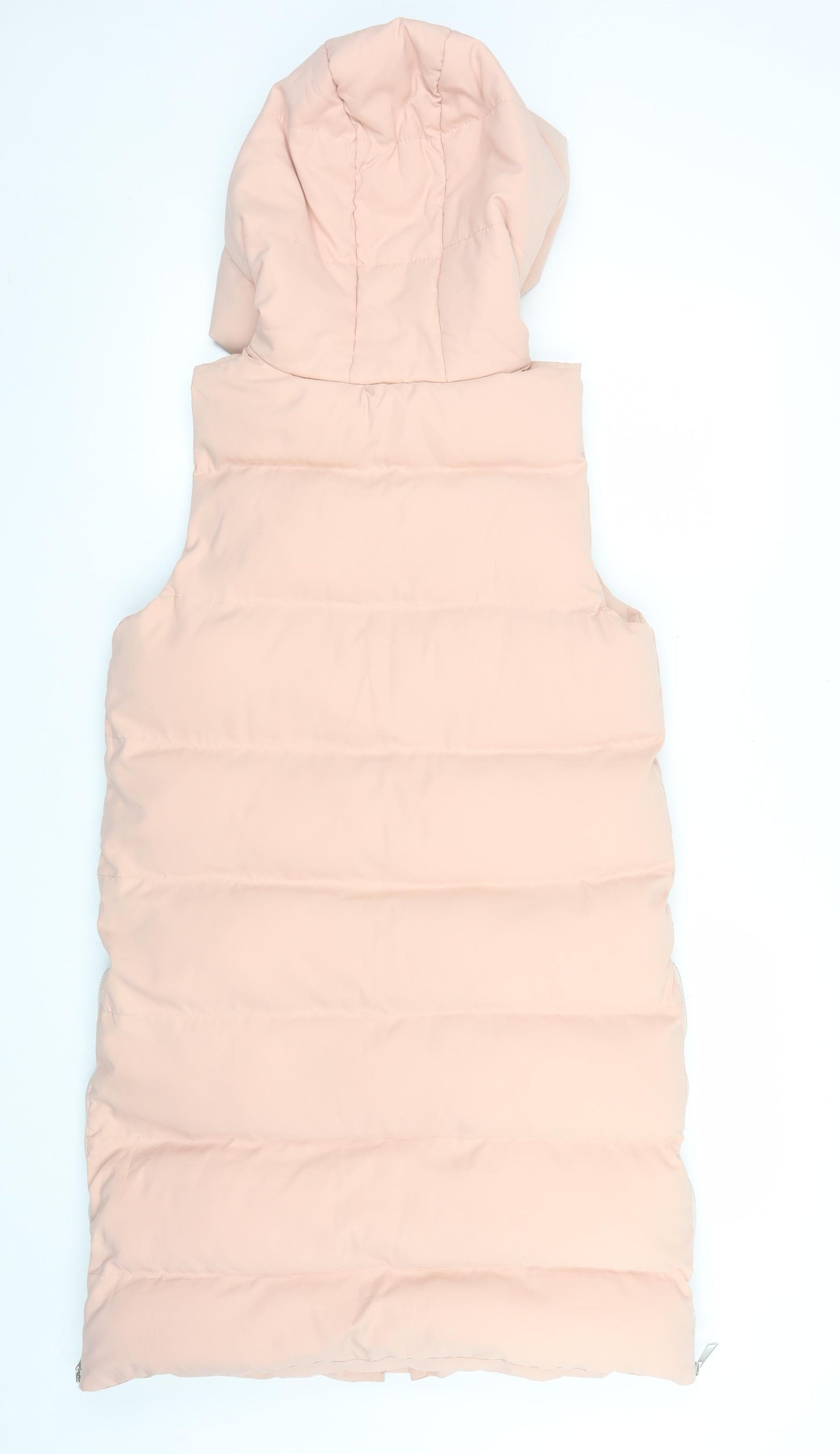 WHITE ICY Women's Pink Hooded Long Puffer Waistcoat Size S