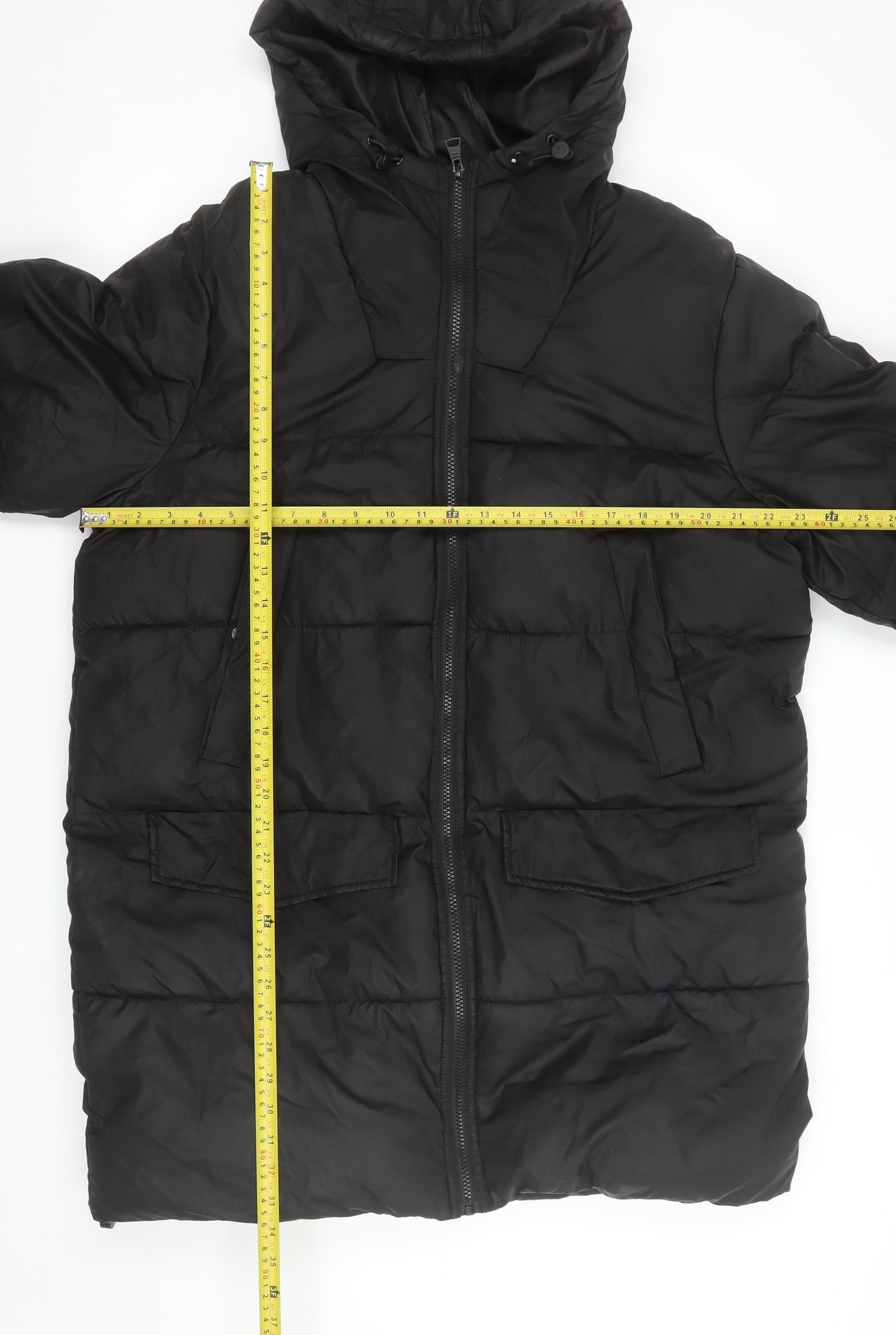 Matalan Men's Black Puffer Hooded Winter Jacket Size L