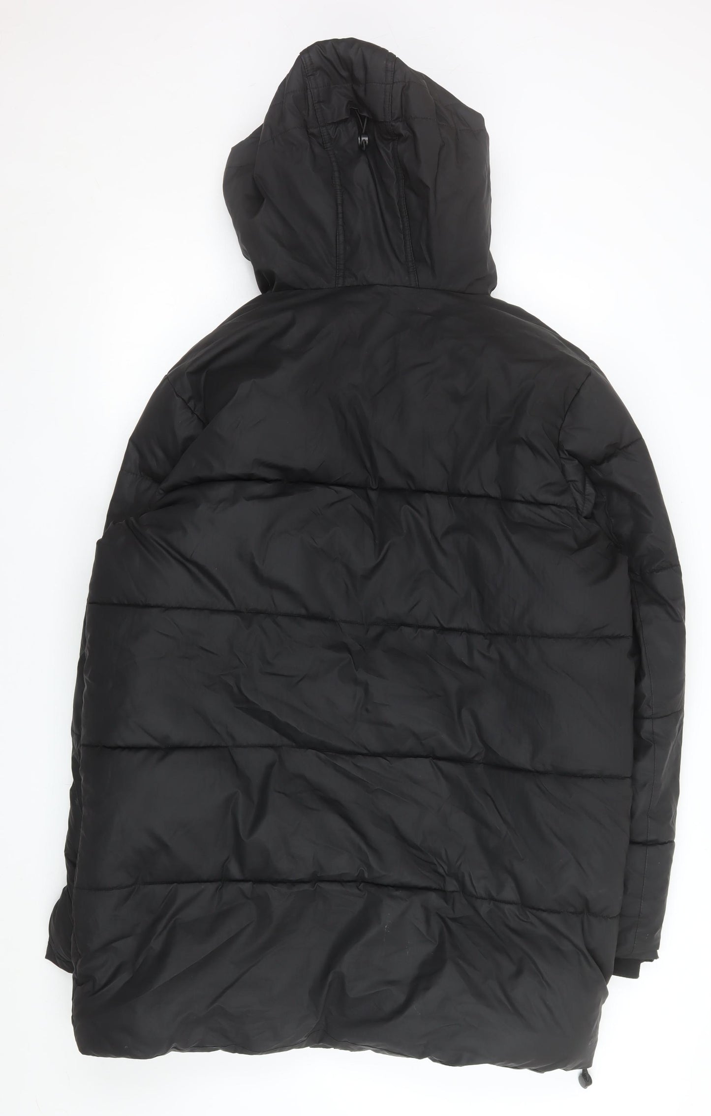 Matalan Men's Black Puffer Hooded Winter Jacket Size L