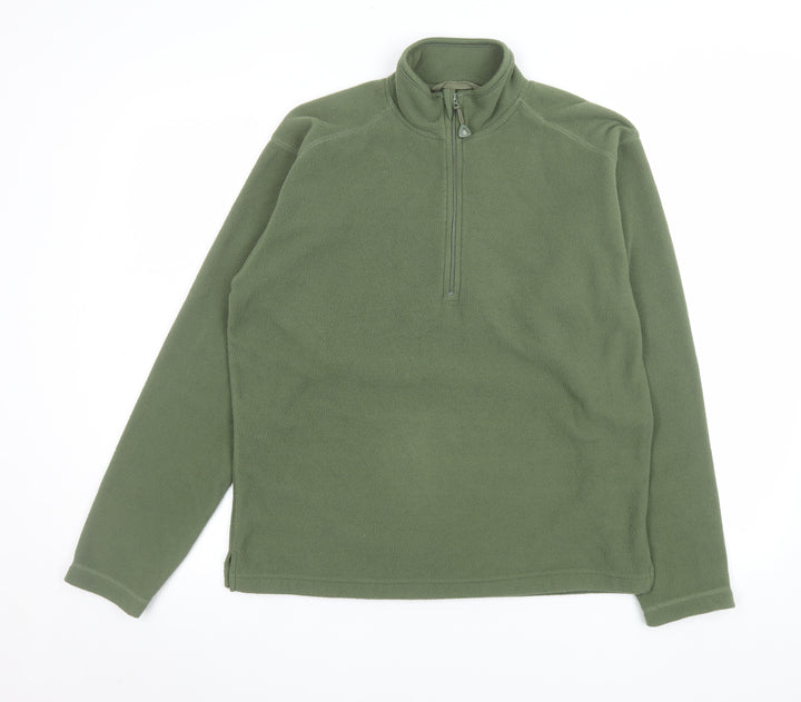 Jerzees Men’s Green Fleece 1/4 Zip Pullover Sweatshirt Size S