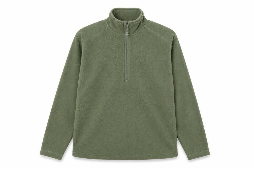 Front view of Jerzees Men’s Green Fleece 1/4 Zip Pullover Sweatshirt, size S
