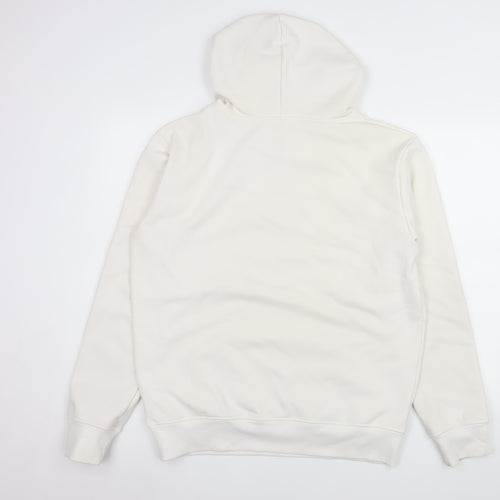 Champion Men White 2XL Pullover Hoodie Fleece Logo Sweatshirt
