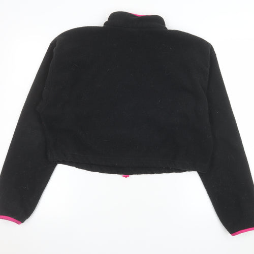 Adidas Womens Black Fleece 1/4 Zip Pullover Sweatshirt Size 14