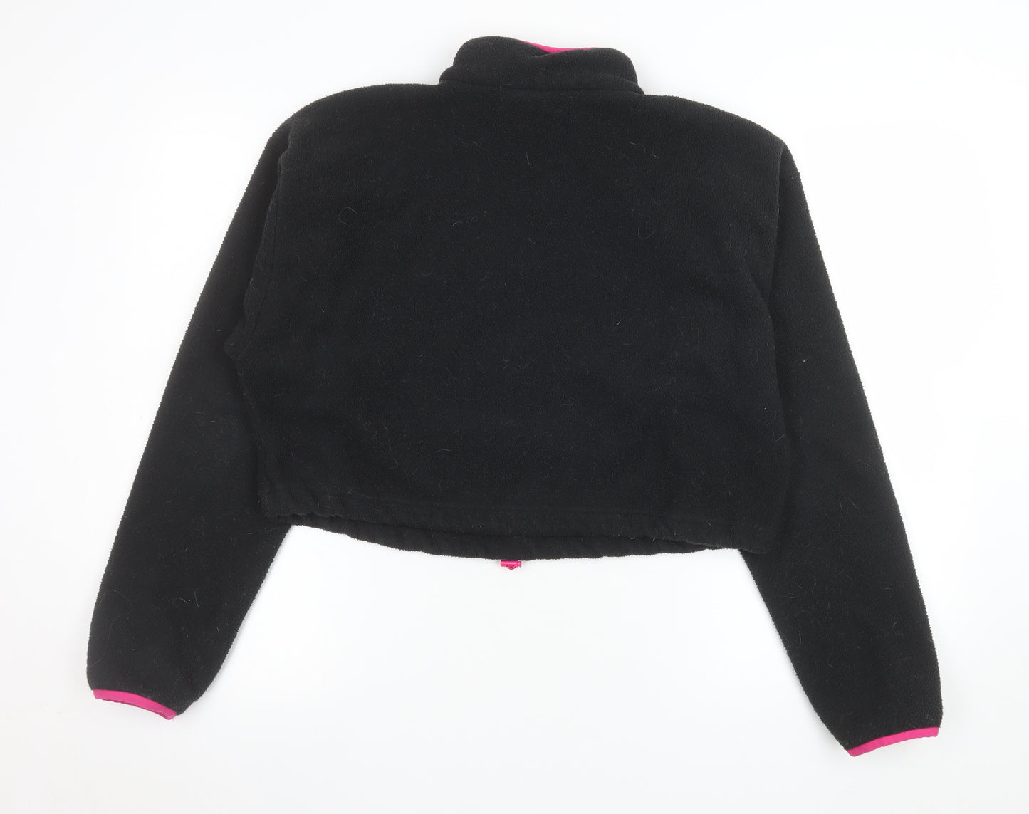 Adidas Womens Black Fleece 1/4 Zip Pullover Sweatshirt Size 14