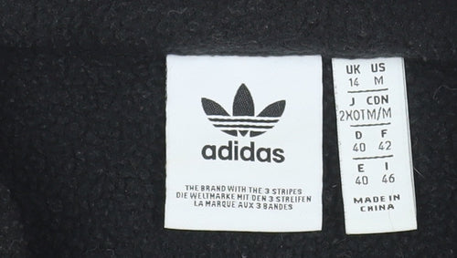 Adidas Womens Black Fleece 1/4 Zip Pullover Sweatshirt Size 14