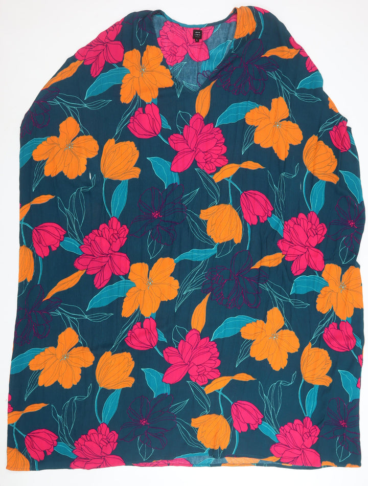 John Lewis Women’s Multicoloured Floral Sleeveless Viscose Shift Dress L