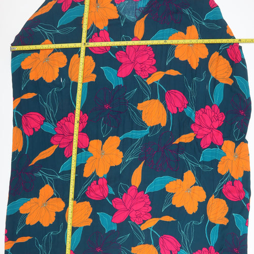 John Lewis Women’s Multicoloured Floral Sleeveless Viscose Shift Dress L