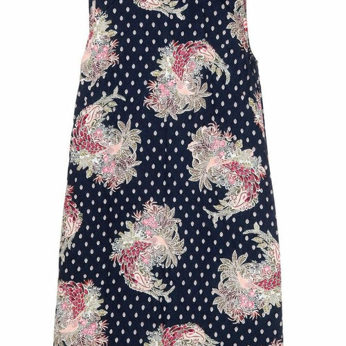 Marks and Spencer Womens Blue Floral Shift Dress Size 10 Linen Blend