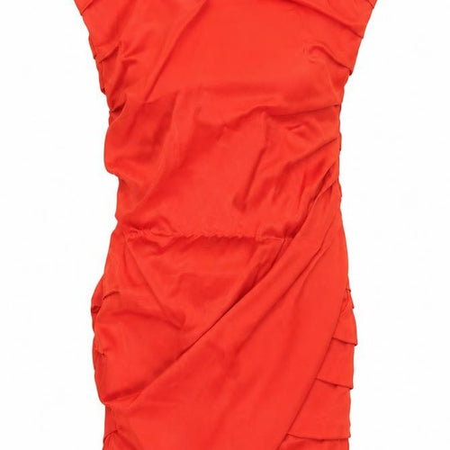 Zara Women's Red Strapless Ruched Bodycon Short Dress XS