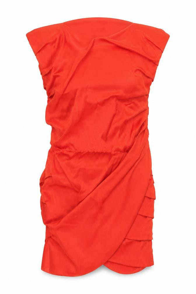 Zara Women's Red Strapless Ruched Bodycon Short Dress XS