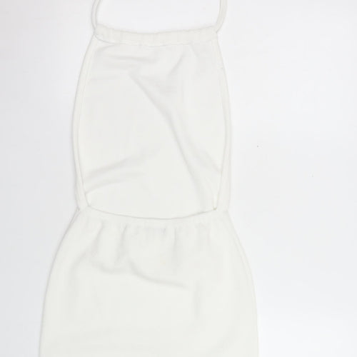 PrettyLittleThing Womens White Halter Bodycon Dress Size 12