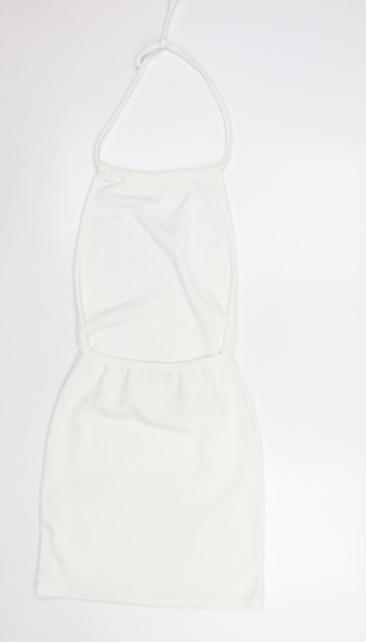 PrettyLittleThing Womens White Halter Bodycon Dress Size 12