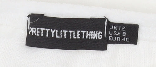 PrettyLittleThing Womens White Halter Bodycon Dress Size 12