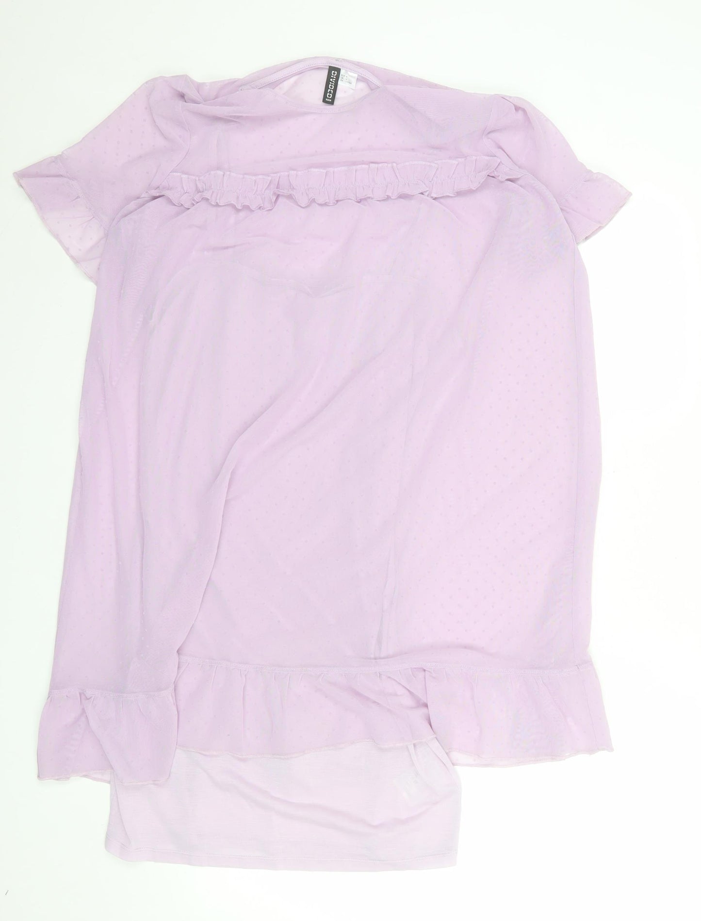 H&M Divided Women’s Purple Short Ruffle Shift Dress M