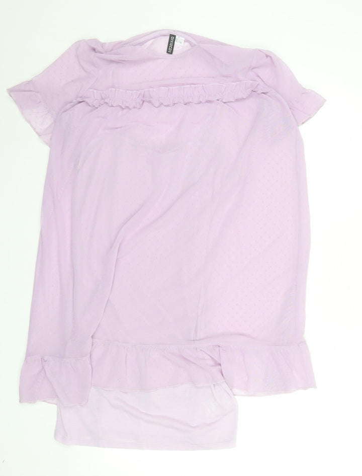 H&M Divided Women’s Purple Short Ruffle Shift Dress M